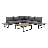 NATERIAL - Gartenmöbel-Set SAN Diego - Gartenlounge - 5 Personen - Sitzgruppe Garten - Aluminium - Anthrazit - Eukalyptus - Lounge Set