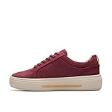 Clarks Damen Hollyhock Walk Sneaker, Burgundy, 39 EU