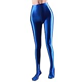 Duohropke Elastische Yogahose mit Hoher Taille Strümpfe Stretch Shiny Tanzstrumpfhose Modisch mit Glanz Fein Strumpfhosen Karneval Kostüm
