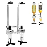 TYBYBB Flaschenhalter Wand Getränkespender für 2 Flaschen, Doppelkopf Dispenser Flaschenhalter, Schnapsspender Aluminiumlegierung, Für Familien,Bar,Barkeeper Liebhaber