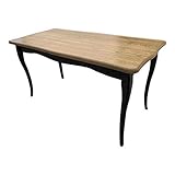 Zons Esstisch Medaillon aus Holz für 4 bis 6 Personen im Stil Louis XV, schwarz