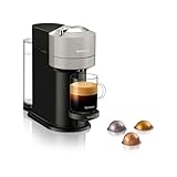 Nespresso Krups XN910B Vertuo Next Kaffeekapselmaschine | 1,1 L Wassertank | Kapselerkennung durch Barcode | 6 Tassengrößen | Power-Off Funktion | 54 % aus recyceltem Kunststoff | Light Grey