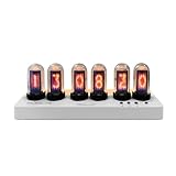 Lonyiabbi Mini-Nixie-Tube-Uhr im Retro-Stil mit anpassbaren Anime-Bildern, Wi-Fi-Synchronisation, USB-5V-Stromversorgung – Perfekt als Schreibtischdekoration oder Geschenk