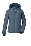 killtec Damen Skijacke/Steppjacke/Funktionsjacke in Daunenoptik mit Kapuze und Schneefang KSW 31 WMN SKI QLTD JCKT, taubenblau, 44, 43417-000