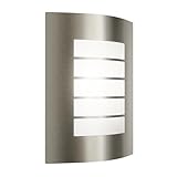 ledscom.de Wandleuchte ZYNO für außen, IP44, Edelstahl, edelstahl matt, eckig, 1x E27 max. 40W