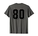 Nummer 80 Rückseite – Retro 80er 90er Jahre Team Trikot nummeriert T-Shirt