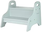 Kindsgut Holztritt, Tritt-Hocker mit 2 Stufen ideal für Kinder, dezente Farben und hochwertige Qualität, umweltfreundliche Materialien und frei von Schadstoffen, Aquamarin