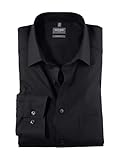 OLYMP Herren Businesshemd Langarm Luxor,Einfarbig,Comfort fit,New Kent,schwarz 68,44