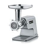 GRAEF Multiwolf FW500 – Fleischwolf im Vollmetallgehäuse, mit Überlastungsschutz, einfache Reinigung, digitale Anzeige, geringe Rückstände, ideal zur Fleischverarbeitung, 2.500 W, silber