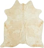 -LUXOR- living Rinderfell Kuhfell Teppich echt - natürlicher Teppich für naturgetreue Wohnatmospähre - Teppich Fell - ca. 160 x 240 cm beige Gemustert, 1101316