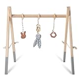 Caudblor Spieltrapez Holz Babyspielzeug Puzzle Gym inkl. Anhänger Babygymnastik aktiv Spielzeug Babyzimmer Kinderzimmer Dekoration