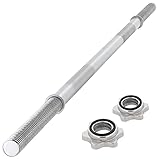 MAXXIVA Hantelstange 160 cm Langhantelstange Krafttraining Zugstange silber verchromt Sternverschluss bis 300 kg Workout Bodybuilding Fitness Gewichtheben