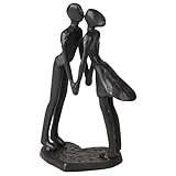 Supaway Gusseisen Paar Figur Statue Mann Frau Schwarz Abstrakte Figuren Liebe Skulptur Vintage Metallpaar Statue Kissing für Zuhause Tisch Bücherregal Nacht Schlafzimmer Vitrine