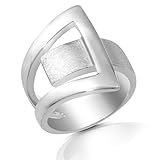 CASSINI | Damen Ring 925er Sterling Silber – Gebürstet & Poliert | Breiter Massivring Modern & Elegant | Design Silberring für Frauen | Ring Silber 925 Damen Schmuck Geschenk | 3RAX60
