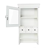 elbmöbel H60 x B34 x T16cm Wandschrank Küchenschrank Landhaus weiß Holz Schrank Gewürzregal Badschrank (H60 x B34 x T16cm)