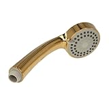 tecuro Komfort-Handbrause ew-080, 3 Funktionen Gold Hochglanz, Anti-Kalk Silikonnoppen, 1/2 Zoll Anschluss, Duschkopf Duschbrause