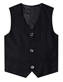 mintgreen Jungen Weste, Kinder Klassisch Einfarbig Hochzeitsanzug Gilet, Schwarz, 152-158, 12