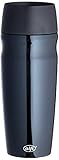 alfi Thermobecher isoMug, Kaffeebecher to go Edelstahl schwarz 350ml, Isolierbecher mit Druckknopf, schwappsicher, 5617.233.035, Coffee to Go 5 Stunden heiß, 10 Stunden kalt, BPA-Free