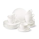 vivo - Villeroy & Boch Group - New Fresh Basic Kaffee-Set, 18 tlg., für bis zu 6 Personen, Premium Porzellan, spülmaschinen-, mikrowellengeeignet, weiß