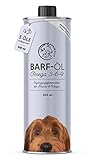 Annimally Barf Öl für Hunde 500ml Barföl aus: Lachsöl, Rapsöl, Hanföl & Borretschöl I Futteröl für Hund als Futter Topping (Barf Zusatz)