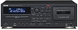 Teac AD-850(B) CD und Kassetten Player (Tapedeck, CD Musik-Spieler, mit Aufnahmefunktion für USB-Speicher, Karaoke-Funktion, Mikrofoneingang, CD-R/RW und MP3-Wiedergabe), Schwarz