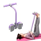 Bauchtrainer,Sit-Up Trainingsgeräte Bodybuilding Expander Ganzkörpertrainer für Zuhause 6 Tubes Elastische Zugseil Multifunktions,Bauchformer,Oberschenkeltrainer,Pedal Widerstandsband(Lila)