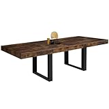 IDMarket - Esstisch, ausziehbar, rechteckig, Phoenix, 6-12 Personen, Holz, Antik-Optik, Schwarz, 200 – 300 cm