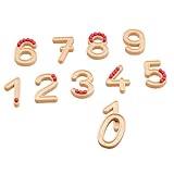 Wissner Aktiv Lernen Montessori Fühlzahlen zum Nachspuren mit 60 Kugeln in rot - 11 RE-Wood Zahlenbausteine von 1-10 - Schneller Zahlen Lernen - Für Grundschüler - 3D Ziffern zum Fühlen
