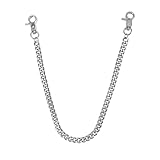 Punk Hose Kette Silber, Hosen Ketten 50 cm für Herren und Damen, Edelstahl Wallet Chain, Punk-Hosentaschenkette, Hosenkette Rockabilly, Jeanskette für Dekorative Brieftaschen, Rucksack, Tasche