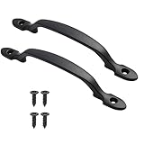 Cosswe Türgriff Möbelgriff, 2 Stück Schrankgriffe Edelstahl Griffe Schwarz Schrank Schublade Türgriff mit Schrauben für Kleiderschrank, Gartentür, Schuppentür (Lochabstand 158 mm)