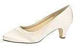Rainbow Club Brautschuhe Megan - Damen, Pumps, Ivory Creme Satin Gr. 39 (UK 6)