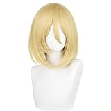 Anime Perücke Cosplay Annie Leonhart Perücke,Short Blonde Perücke Halloween Perücke,Karneval Weihnachten Tägliche Perücke