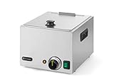 HENDI Würstchenwärmer, Elektrisch, Bockwurstwärmer Wurstkocher, Inhalt 10L, Regelbar bis 85°C, Praktischen Tragegriffen, 230V, 1000W, 330x280x(H)250mm, Edelstahl