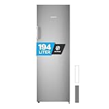 Heinrich´s Gefrierschrank 194 Liter, Temperatur:-14°C~-24°C, Freezer, No-Frost Schutz, 5x Gefrierschublade +1x Gefrierfach, LED-Display,Airflow, wechselbarer Türanschlag, Alarmfunktion, inox