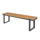 Riess Ambiente Moderne Outdoor Sitzbank Tampa Lounge 180cm Holzoptik wetterfest Garten Bank Gartenbank