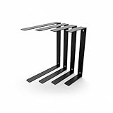 HEVVA Doppelte Regalhalter 15/20/25/30 cm | HARTENBERG | Regalwinkel, L-förmige Wandregalhalterung, Konsole, Regalträger | (1x Halter - Schwarz, 15 cm)