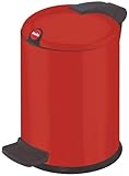 Hailo Design S, Mülleimer aus Stahlblech, 4 Liter, leise und dicht schließender Deckel, breites Fußpedal, made in Germany, 0704-059