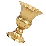 Abaodam Gold Dekorativer Klassischer Jubiläumskrug Exquisites Restaurant Xcm Pflanzvase Geschmiedete Fotosäulendekorart Blumendekoration Florale Vintage Requisiten Pflanze