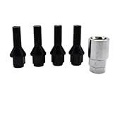 Radmutter Kompatibel mit 1 Series für E81 für E82 für E87 für E88 Auto-Leichtmetallrad-Sicherungsschrauben Muttern Ösen Schwarz M12x1,5 17mm Sechskantkegel