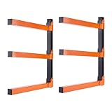 HSJKWPT 2 Stück Holzlagerungs-Metallregal, kragarmregal Wandmontage und Holzlagerung 3-Ebenen, hält bis zu 360 lbs, für Innen- & Außenaufbewahrungslösung für Garage, Keller & Vorratskammer