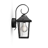 Philips Buzzard Wandleuchten für den Außenbereich, E27-Fassung, wasserfest, schwarz, IP44 wetterfest