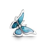 PANDORA Moments Großes Schmetterling Charm Anhänger aus Sterling Silber mit Zirkonia, Kompatibel Moments Armbändern, 793747C01