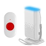 Notrufknopf für Senioren, Kabellos Senioren Notruf Armband USB-Aufladung, Notrufarmband für Senioren mit 58 Klingeltöne, Notfallknopf für Senioren mit Vibration, Licht und Klingelton