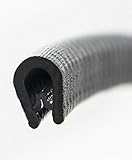 KS1-4S-POM Kantenschutzprofil von SMI-Kantenschutzprofi aus PVC Gummi - Klemmbereich 1-4 mm - NICHT ROSTEND - Klemmprofil mit POM Kunststoffeinlage - Schwarz - selbstklemmend ohne Kleber(1 m)