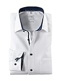 OLYMP Herren Businesshemd Langarm Luxor,Einfarbig,Comfort fit,New Kent,Weiss 00,44