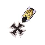 Gold Eichenblatt Deutsche Medaillen Zweite Klasse Eisernes Kreuz Abzeichen 1914 Medaille Gedenkmedaille Anhänger Zubehör(Gold)