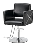 CO-Z Friseurstuhl Schwarz 47-62 cm Höhenverstellbare Friseurstühle Barber Stuhl 360° Drehbar Frisörstuhl 150KG Barberstuhl für Friseursalon Frisörladen Barbershop