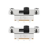 EMSea Schiebeschalter mit 4 Schrauben, kompatibel mit Fender Jaguar/Jazzmaster Kippschalter, Gitarrenzubehör, Metall, 2 Stück