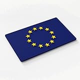 Patch Force - EU Flagge Rubber Patch (farbig) 8 x 5 cm - Als Abzeichen für Uniformen, Schutzweste, Einsatztasche, Jacke oder Rucksack - Für Bundeswehr, Polizei und Militär