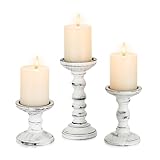 Staymoment Kerzenständer Holz Landhausstil Deko: 3er Set Kerzenhalter Stumpenkerzen Wohnzimmer Deko Landhaus Vintage Tischdeko Esstisch Groß Kerzenständer Dekoration Fensterbank